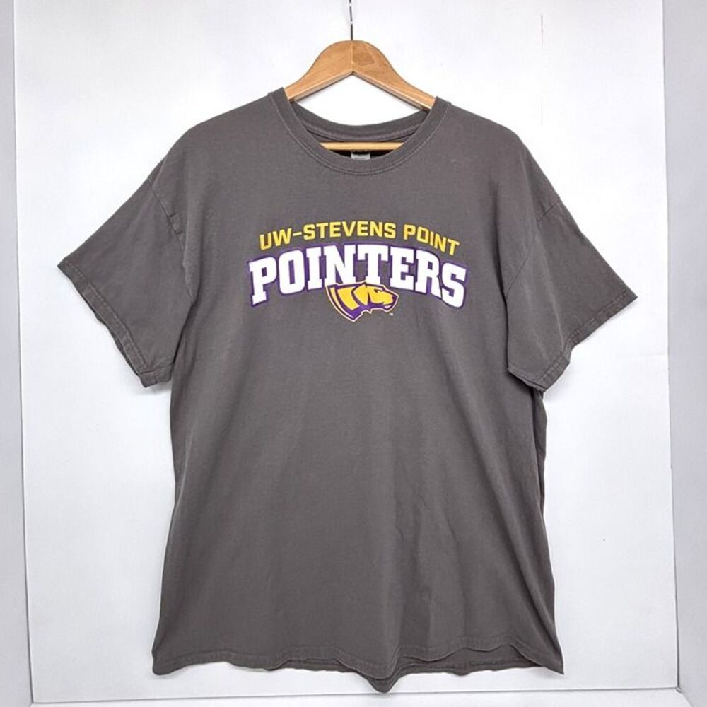University of Wisconsin Stevens Point Pointers T-Shirt Gray Men's Size XL